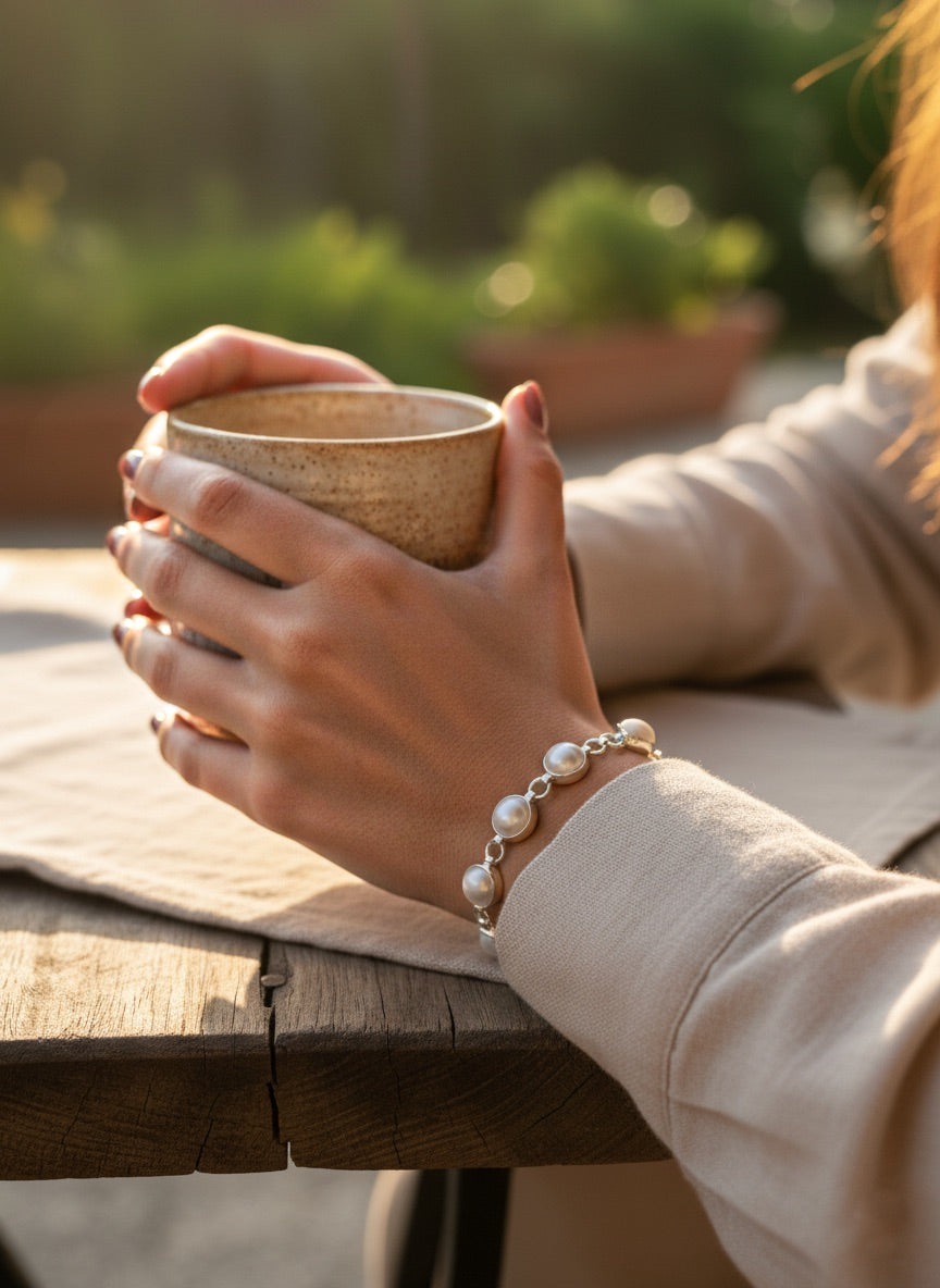 Pulsera de Perlas Montadas