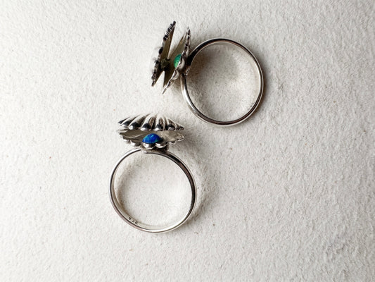 Anillo Concha de plata con ópalo