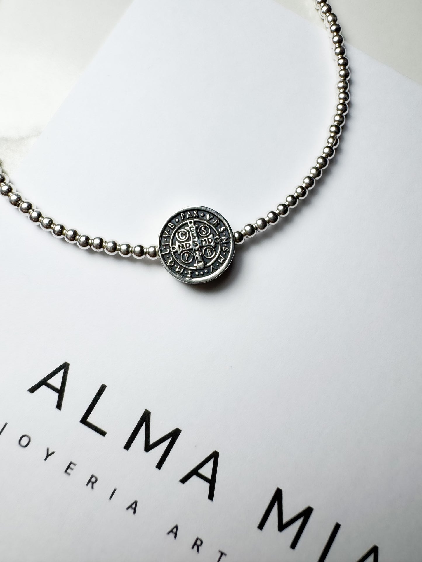 Pulsera San Benito en Plata .925
