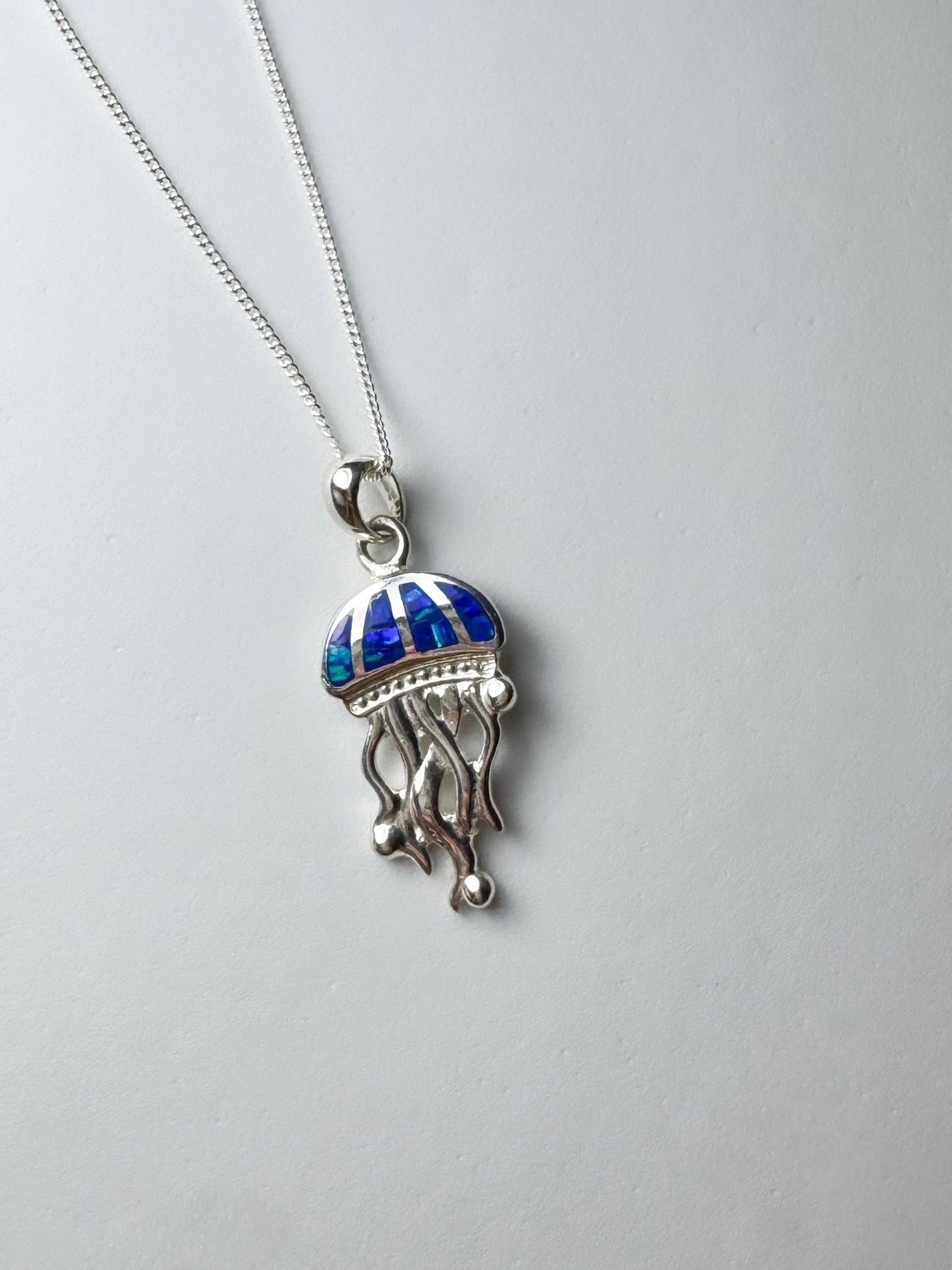 Dije Medusa Ópalo Azul Plata .925