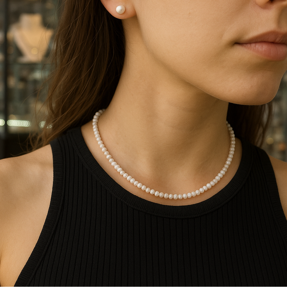Collar de perlas naturales cultivadas