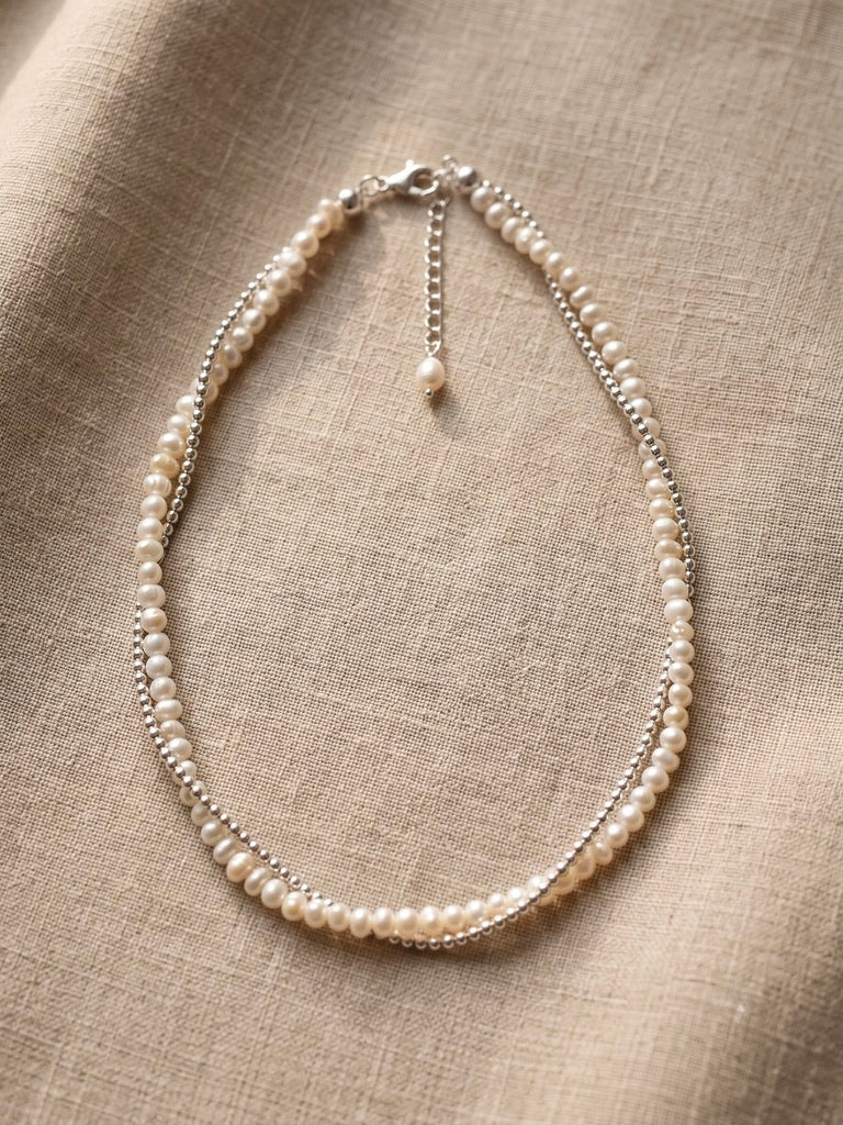 Collar Perla Dual (Plata + Perla)