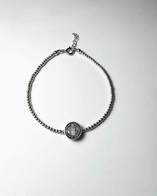 Pulsera San Benito en Plata .925