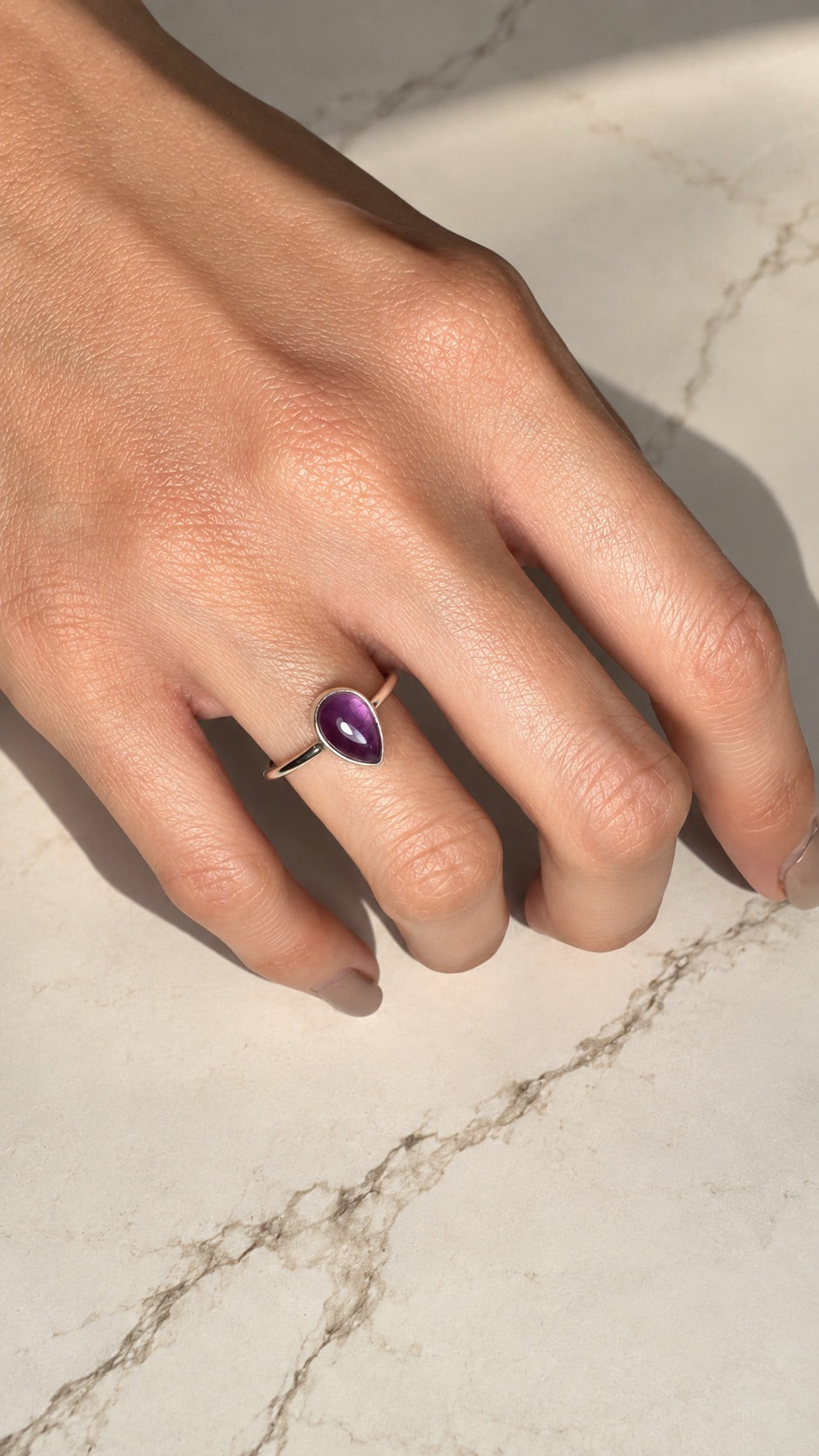 Anillo Gota de Amatista