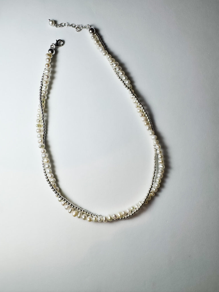 Collar Perla Dual (Plata + Perla)
