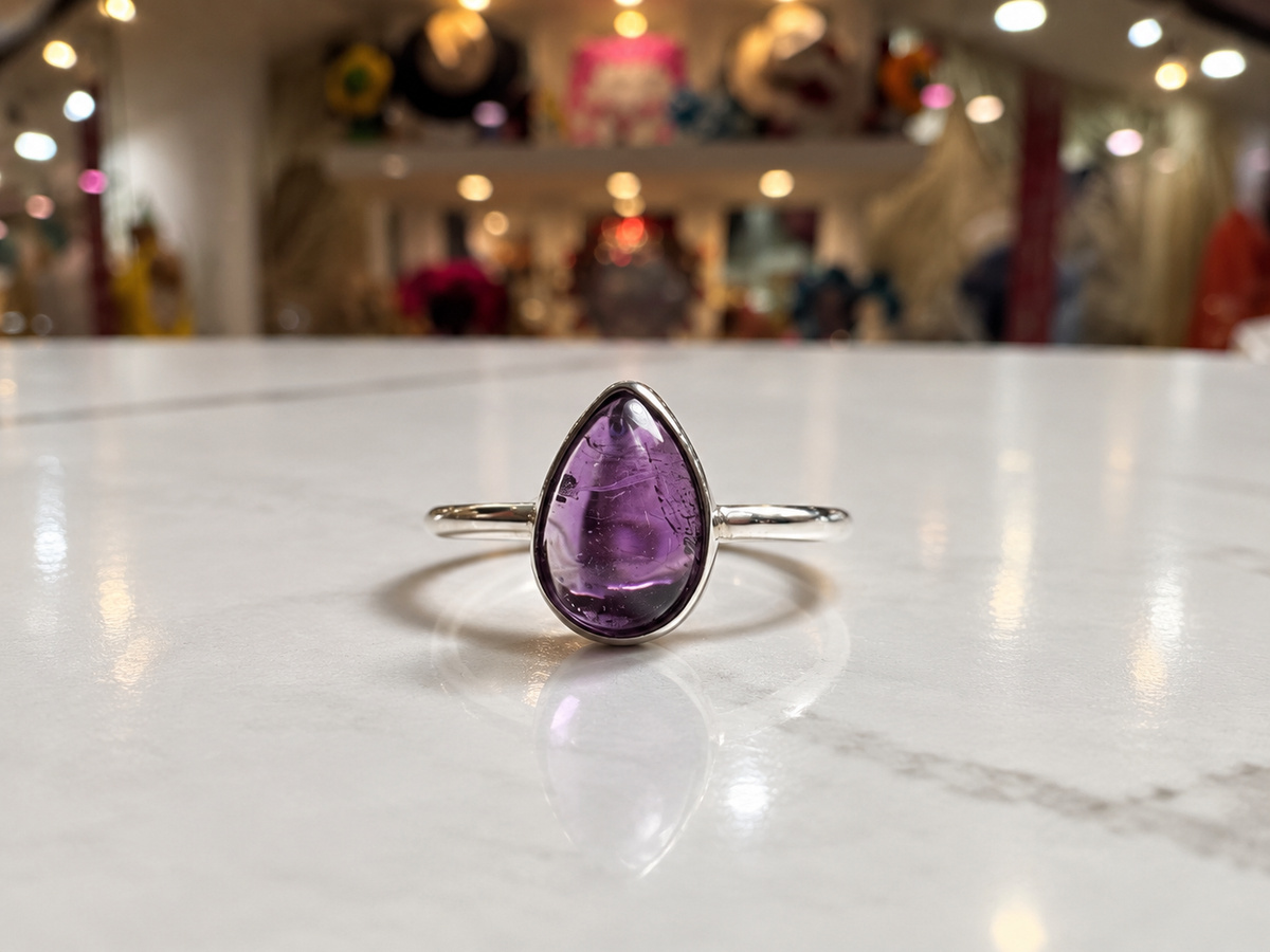 Anillo Gota de Amatista