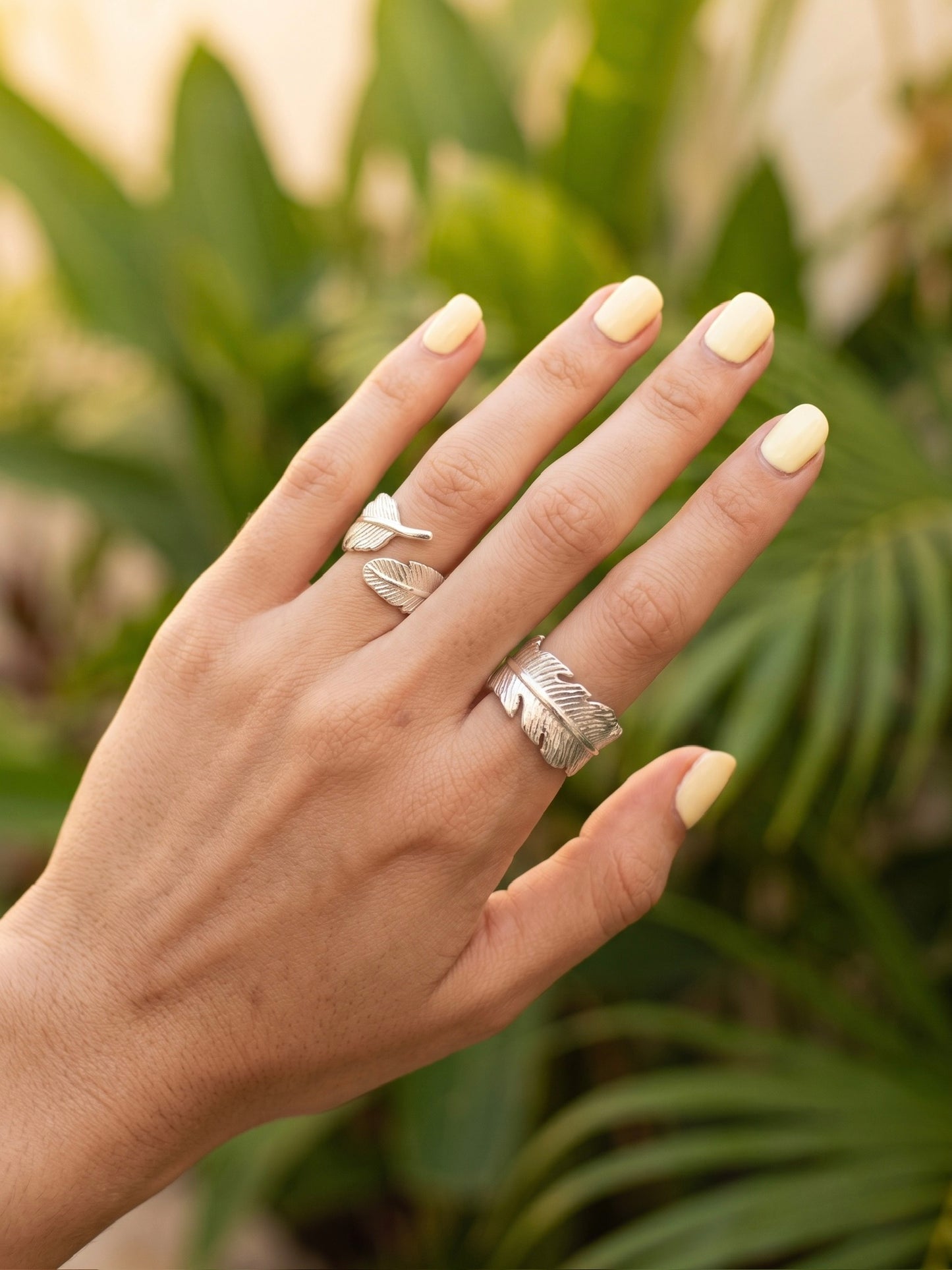 Anillo Hoja/Pluma plata .925
