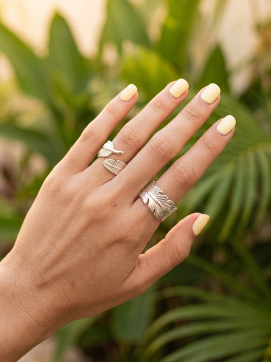 Anillo Hoja/Pluma plata .925