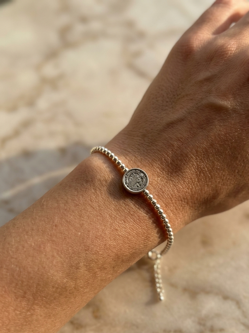 Pulsera San Benito en Plata .925