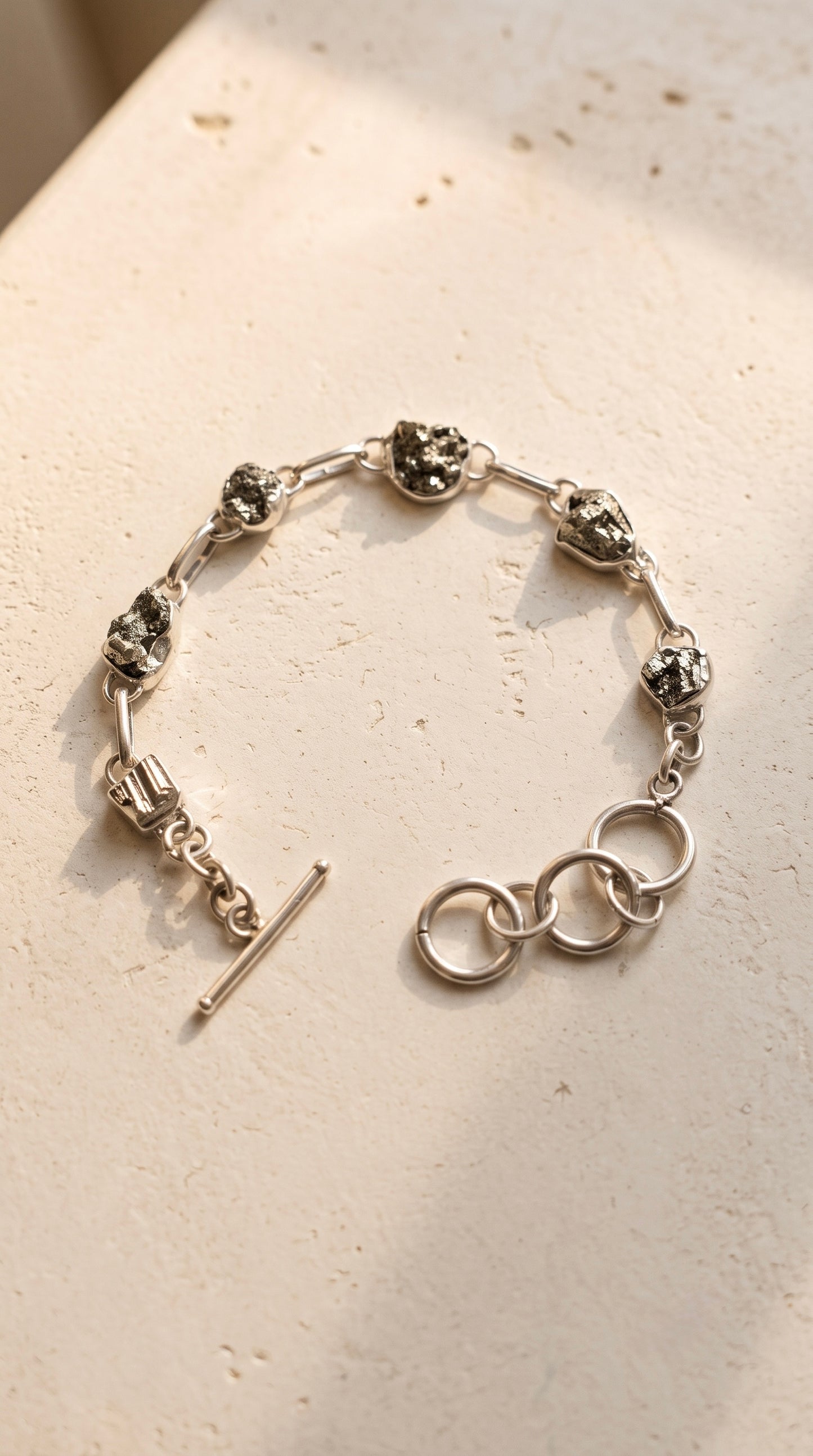 Pulsera Pirita Natural | Plata .925