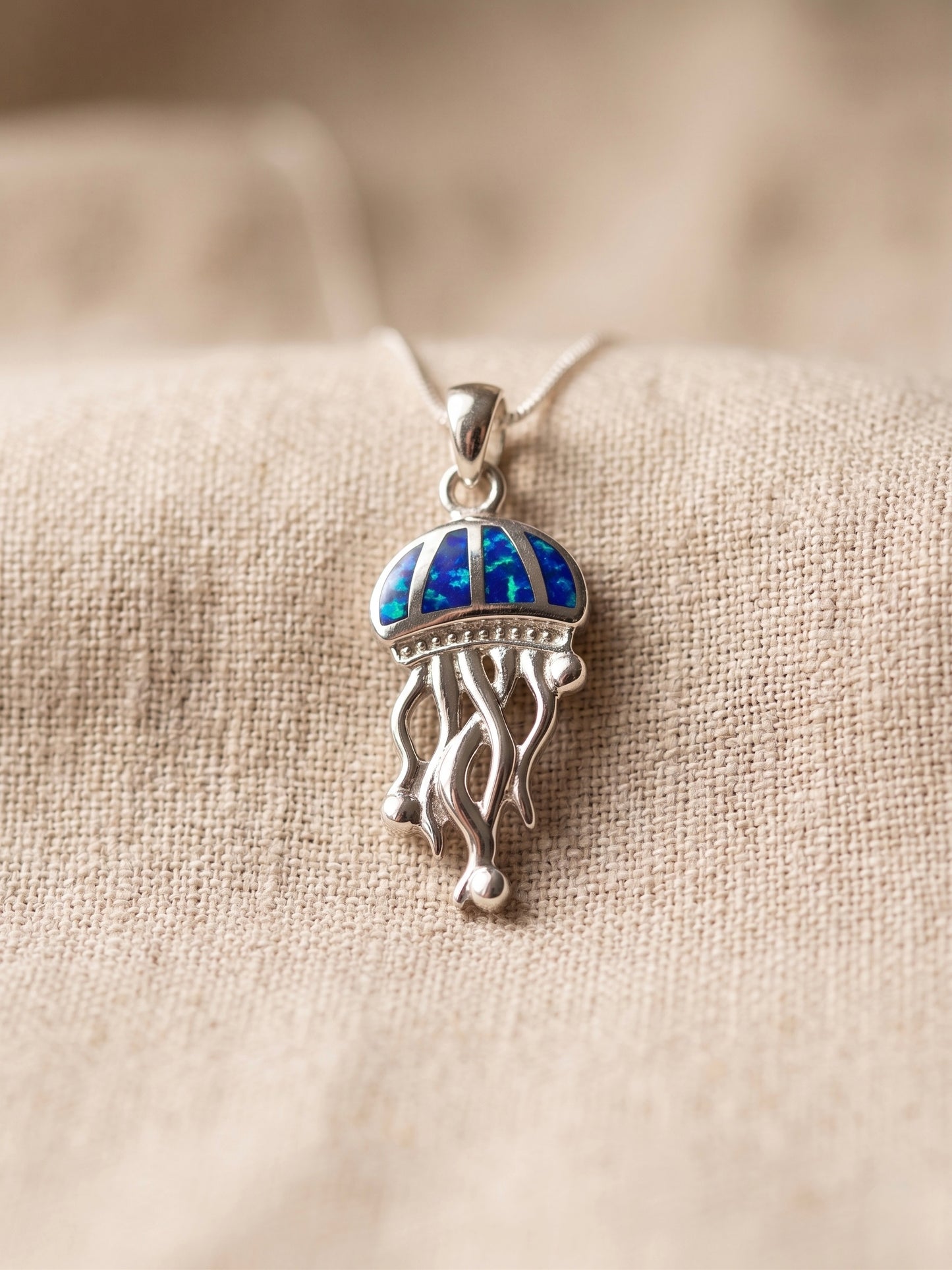 Dije Medusa Ópalo Azul Plata .925