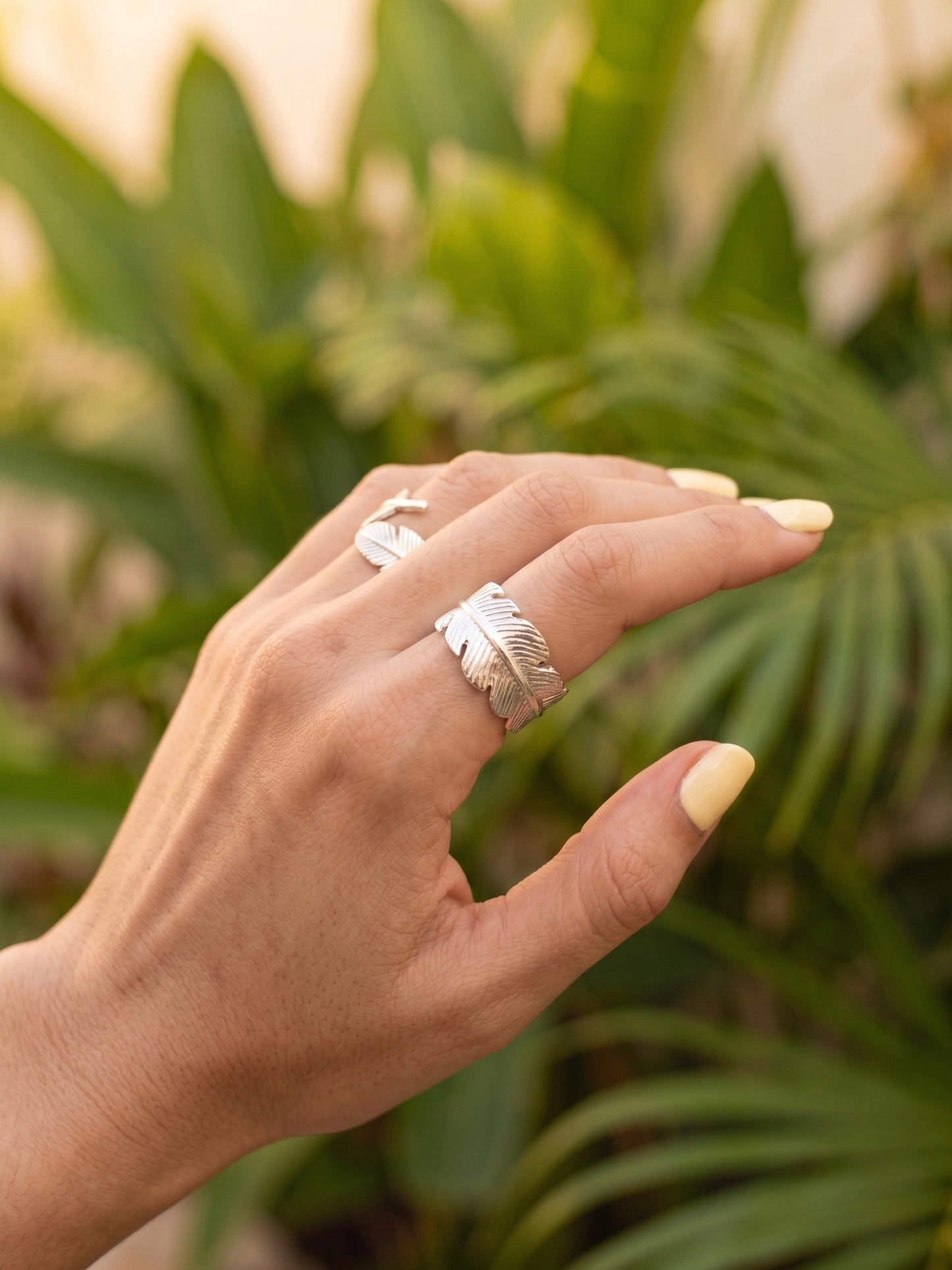 Anillo Hoja/Pluma plata .925